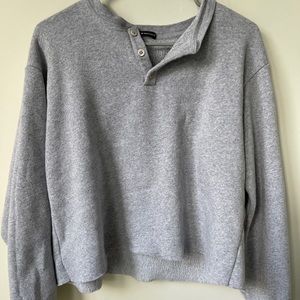 brandy melville cropped sweatshirt-grey